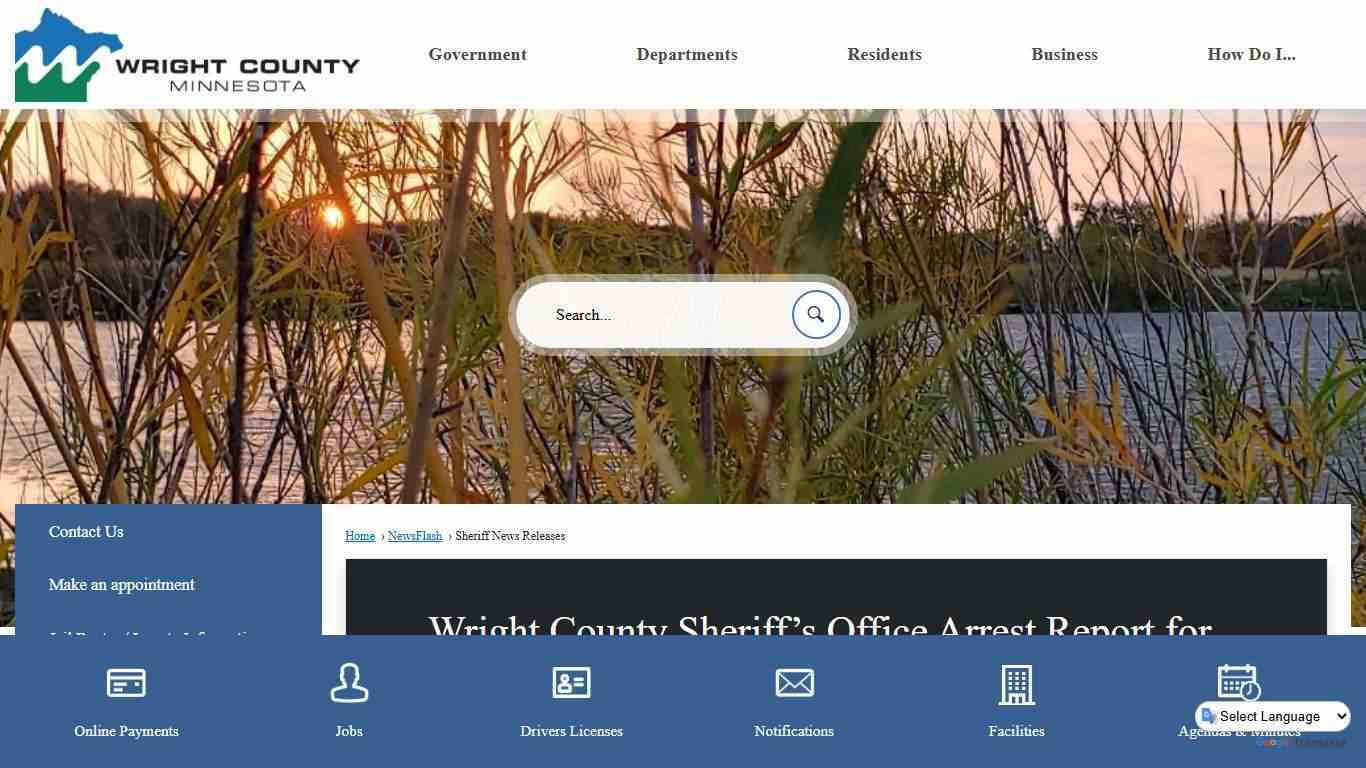 Wright County Sheriff’s Office Arrest Report for Period Ending January 12, 2026 • Wright County, MN